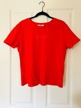 Koton Coral Graphic Tee | “Attitude Is Everything” 100% Cotton Short Sleeve